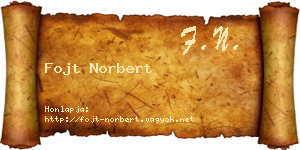 Fojt Norbert névjegykártya
