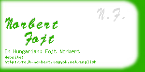 norbert fojt business card